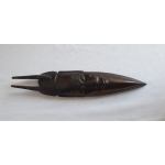 Afrikaans donker bruin houten masker met 2 punten